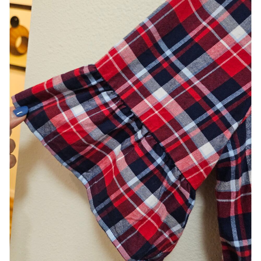 Draper James Sz14 Blue Red White Plaids Shirt Dress w belt. Artzy. Soft. Spring - Picture 9 of 11